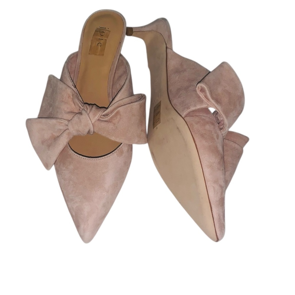 Joie Caleaha Blush Velvet Suede Bow Mules